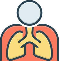 color icon for lung vector