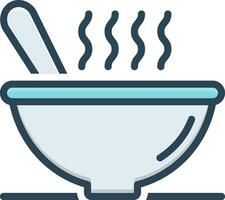 color icon for bowl vector