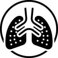 solid icon for lung vector