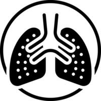 solid icon for lung vector