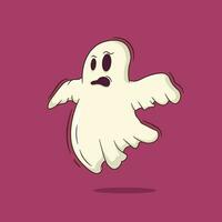 Funny ghost cartoon vector illustration mascot on halloween