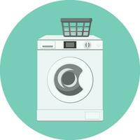 Washing machine. Home appliances, electrical appliance, electronics. Vector illustration, isolated background.