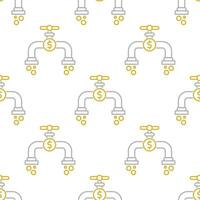 seamless pattern of pipes and valves on white background vector