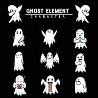 Ghost element expression set vector illustration