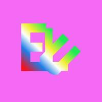 letter ELU modern design vector with  gradient color blend