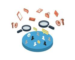 customer focused marketing is completely focused on the customer actions and needs vector