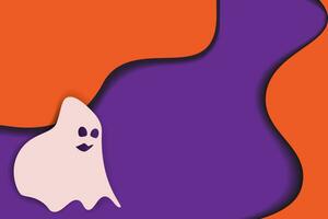 Abstract background texture in paper cut style with ghost and Copyspace in trendy Halloween shades vector
