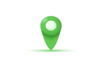 unique 3d style green maps location icon trendy symbols isolated on background vector