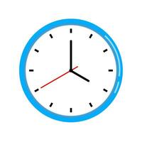 Wall clock isolated on white background. Vector illustration.