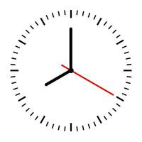 Clock isolated on white background. Vector Illustration.