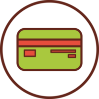 crédito tarjeta plano icono en círculo. png