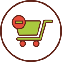 shopping cart out off order flat icon in circle. png