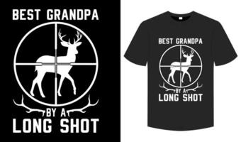 Best Grandpa by a long shot T shirt, Hunting retro vintage artwork, typography and   graphic element illustration tee vector