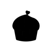 Cupcake silhouette icon illustration template for many purpose. Isolated on white background vector