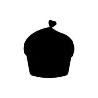 Cupcake silhouette icon illustration template for many purpose. Isolated on white background vector