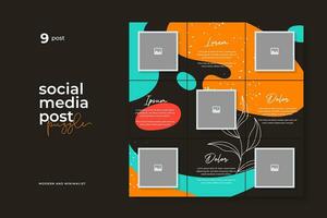 Vector Design Template for Social Media Post Puzzle