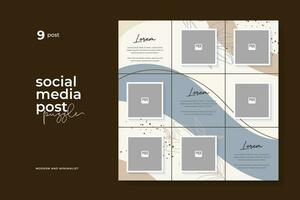 Vector Design Template for Social Media Post Puzzle