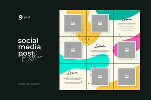 Vector Design Template for Social Media Post Puzzle