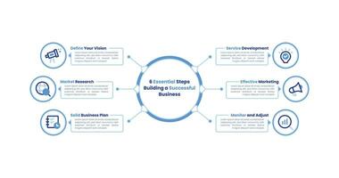 Six-Step Business Infographic Template Design vector