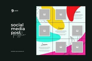 Vector Design Template for Social Media Post Puzzle