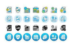 Accounting Set Icon Pack. Vector Design.