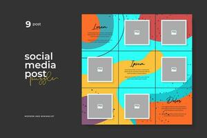 Vector Design Template for Social Media Post Puzzle