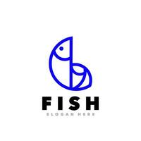 Fish line art vector