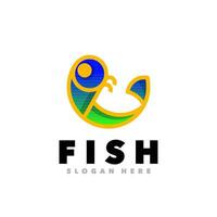 Fish gradient logo vector