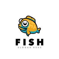 Cute fish logo vector