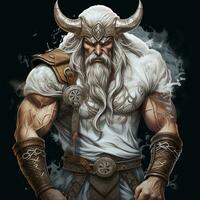 Zeus vikingo enojado ilustración Arte foto