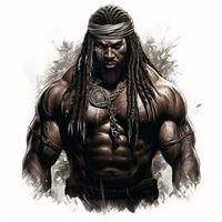 negro muscular vikingo ilustración foto