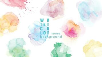 Set of colorful abstract watercolor stain background vector