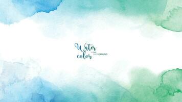 Blue green abstract watercolor background vector