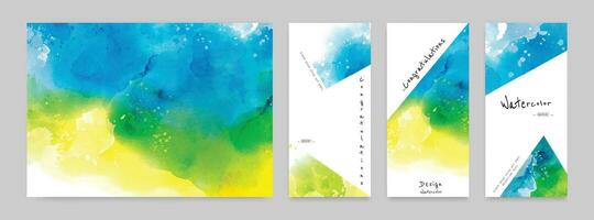 Set of Watercolor Card and Poster vector