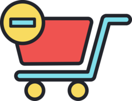 shopping cart out off order flat icon. png