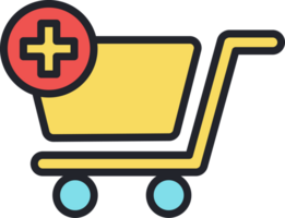 shopping cart add on order flat icon. png