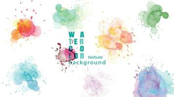 Set of colorful abstract watercolor splash background vector