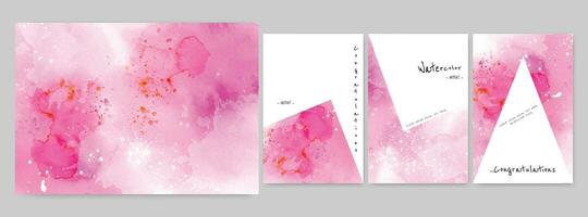 Set of art hand-painted watercolor background card and poster template vector