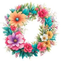 Vintage flower wreath frame photo