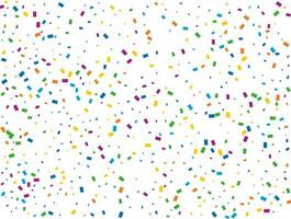 Birthday Rectangular Confetti. Light Rainbow glitter confetti background. Colored festive texture. vector