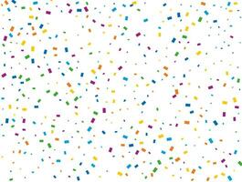 Birthday Rectangular Confetti. Light Rainbow glitter confetti background. Colored festive texture. vector