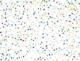 Birthday Rectangular Confetti. Light Rainbow glitter confetti background. Colored festive texture. vector