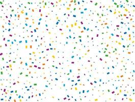 Birthday Rectangular Confetti. Light Rainbow glitter confetti background. Colored festive texture. vector