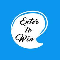 Enter to win on blue background. vector