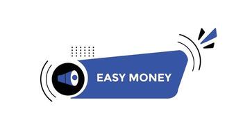 Easy money button web banner templates. Vector Illustration
