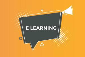E learning button web banner templates. Vector Illustration