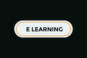 E learning button web banner templates. Vector Illustration