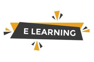 E learning button web banner templates. Vector Illustration