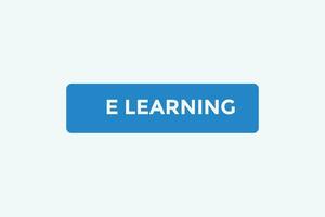 E learning button web banner templates. Vector Illustration