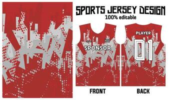 red abstract pattern jersey design for sport uniform vector